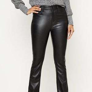 Faux Leather Black Flare Crop Pants - size 32